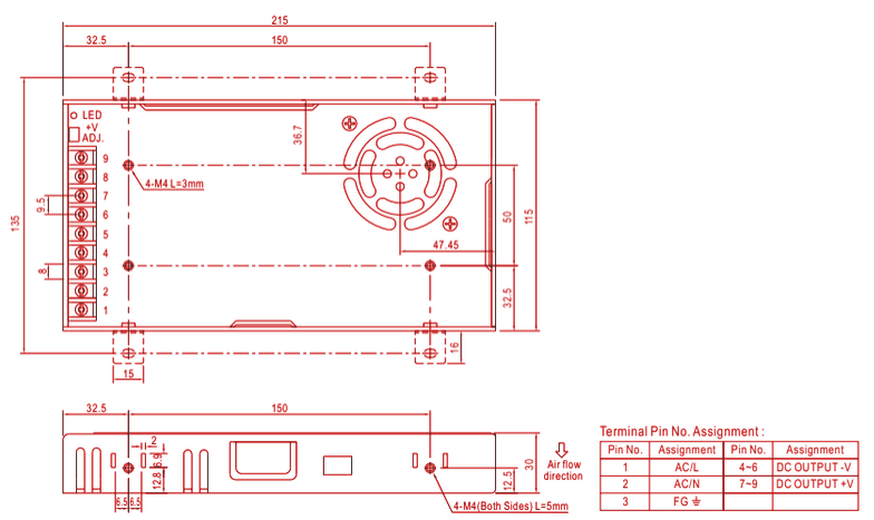 LRS-350-24 Mechanical Specification