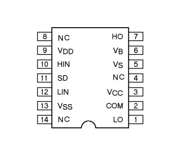 IR2110 IC Pin Configuration