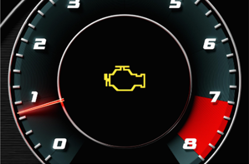 Dashboard Displaying an Illuminated Check Engine Light (CEL)