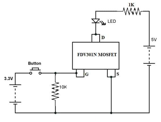 FDV301N MOSFET Switching Circuit