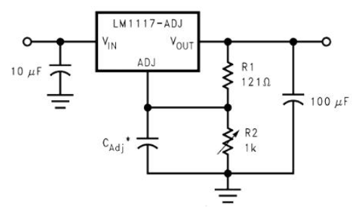 LM1117 Adjustable Voltage Configuration