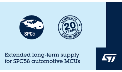 Stmicroelectronics tillkännager 20-årig leveransstillgänglighet för sina populära bilmikrokontroller